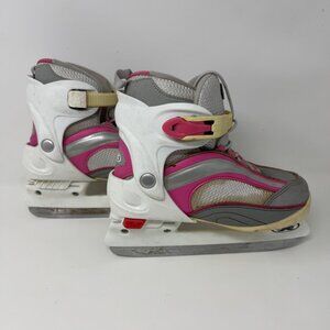 Adjustable Girls Ice Skates size 3-6 Pink & Gray‎